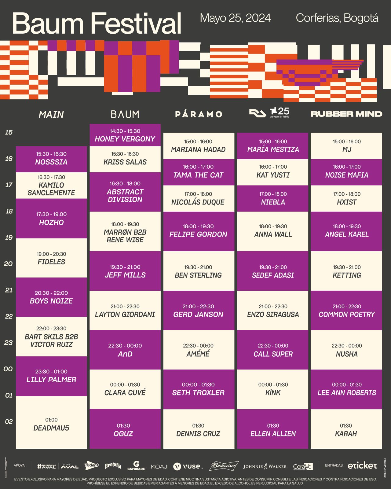 Baum Festival 2024: estos son los horarios de los 5 escenarios del festival de música electrónica más grande de Colombi