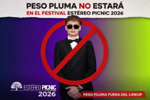 Peso Pluma cancela su presentación en el Festival Estéreo Picnic 2026
